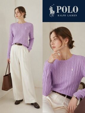 Polo Ralph Lauren Cable Knit Sweater in lovely lilac color size small